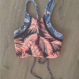 Maaji High-Neck Tropical Print High Neck Bikini Top